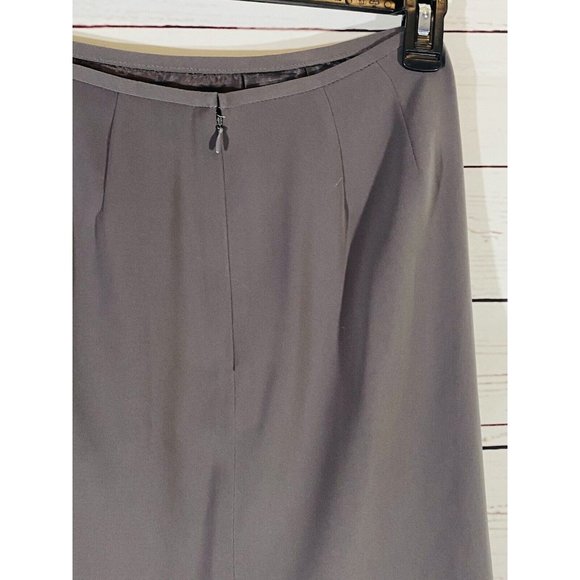 Kasper Skirt Womens Sz 6 Petite Solid Gray Back Zipper & Vent Career Lined - Picture 8 of 10